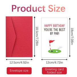 Funny Golf Birthday Card, Golf Themed Birthday Card with Red Envelope Humorous Greeting Cards for Golfer Husband Wife Boyfriend Girlfriend Gifts