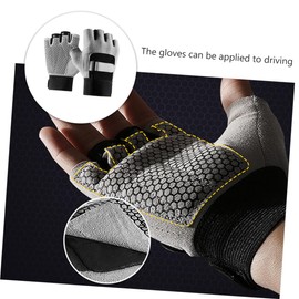iplusmile Men's Sports Gloves Non-Slip Half-Finger Bike Gloves for Fitness Riding Grey Size