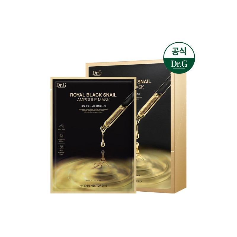 Dr.G Royal Black Snail Ampoule Mask 10 Sheets / 닥터지