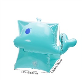 Swim Arm Floats Penta Angel 2Pcs PVC Cute Cartoon Inflatable Arm Band Flotation Sleeves Tubes Blow Up Water Rings for Summer Outdoor Swimming Pool Beach Party… (Whale)