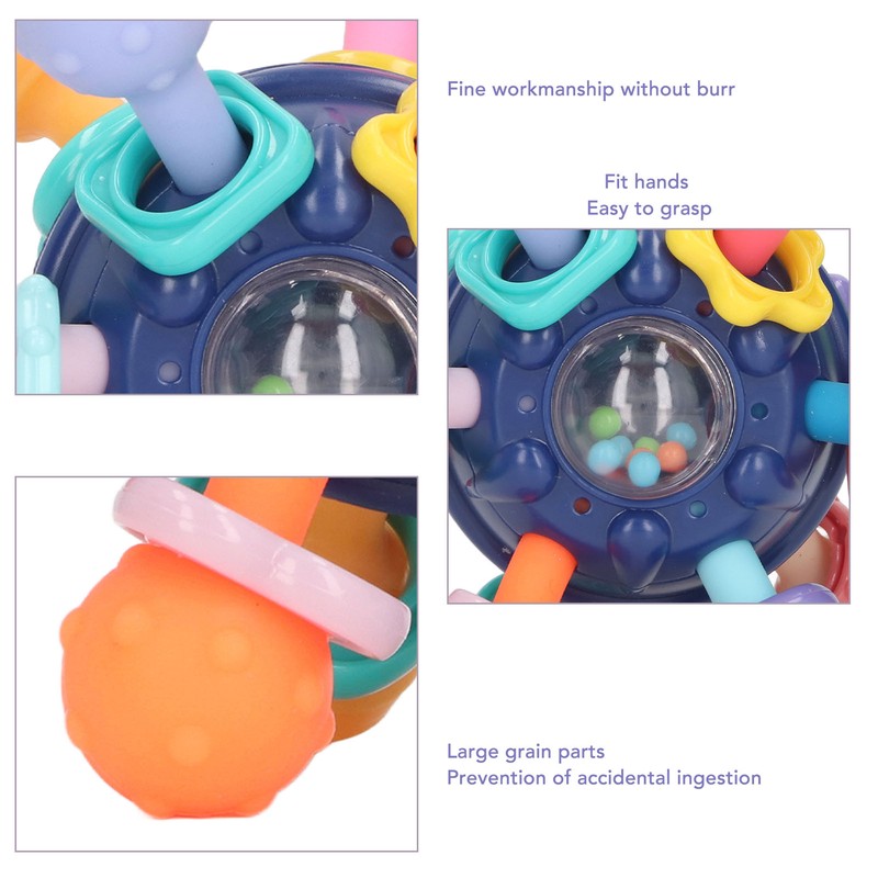 Baby Sensory Teething Toy Grasping Activities Bright Colors Silicone Soothes