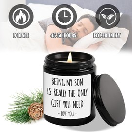 Son Gifts from Mom Dad, Birthday Gifts for Sons Adult, Funny Father's Day Christmas Valentine's Day Graduation Wedding Gifts for Grown Son Bonus Son Stepson, Son Candle Gift Ideas-Sandalwood Scented