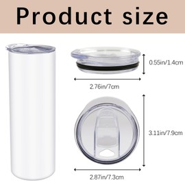 12 PCS 20 Ounce Tumbler Lid For Skinny Tumbler Lid Replacement,Splash Resistant Silicone Sliding Cup Covers for 2.76 IN Mouth Tumbler Cooler