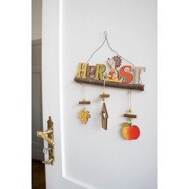 HEITMANN DECO Hanger Autumn Wall and Door Sign, Approx. 28 x 3 x 15 cm, Multi-Coloured