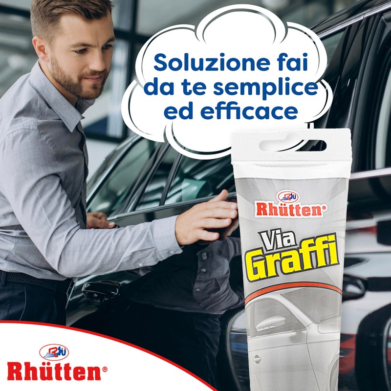 Via Graffi, Crema Abrasiva Rimuovi Piccoli Graffi Carrozzeria Auto, 150grammi