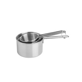 Mason Cash Set of 3 Stainless Steel Measuring Cups, Silver