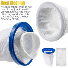 Pool Vacuum Cleaner Reusable Filter Bag with 10-Pack Ultrafine Mesh Filter Bags for Pool Blaster Water Tech Max & Catfish Ultra Pool Vacuum Sand & Silt Cleaner Filter