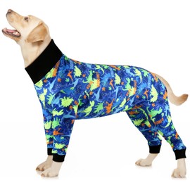 Etdane Dog Onesie Surgery Recovery Suit for Female Male Dogs After Spayed Suit Surgical Recovery Suit Anti Shedding Body Suit for Small Medium Large Dog Dinosaurs/XL