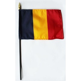 Chad - 4 in x 6 in World Stick Flag