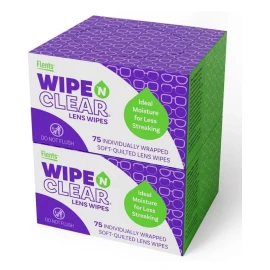 Flents Lens Wipes, Wipe 'N Clear, 150 Count, Pre-Moistened, Streak-Free