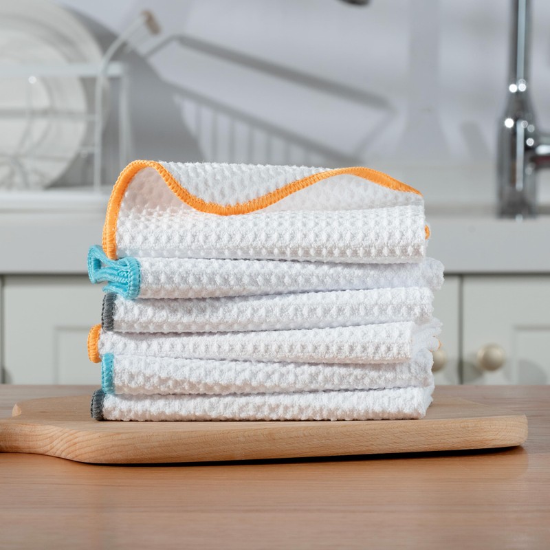 POLYTE - Juego de 6 paños de cocina de microfibra