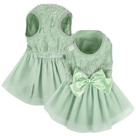 ASENKU Dog Dress Pet Wedding Dress Princess Lace Puppy Birthday Party Outfit Formal Apparel Girl for Small Medium Dogs Cats (Medium, Green)