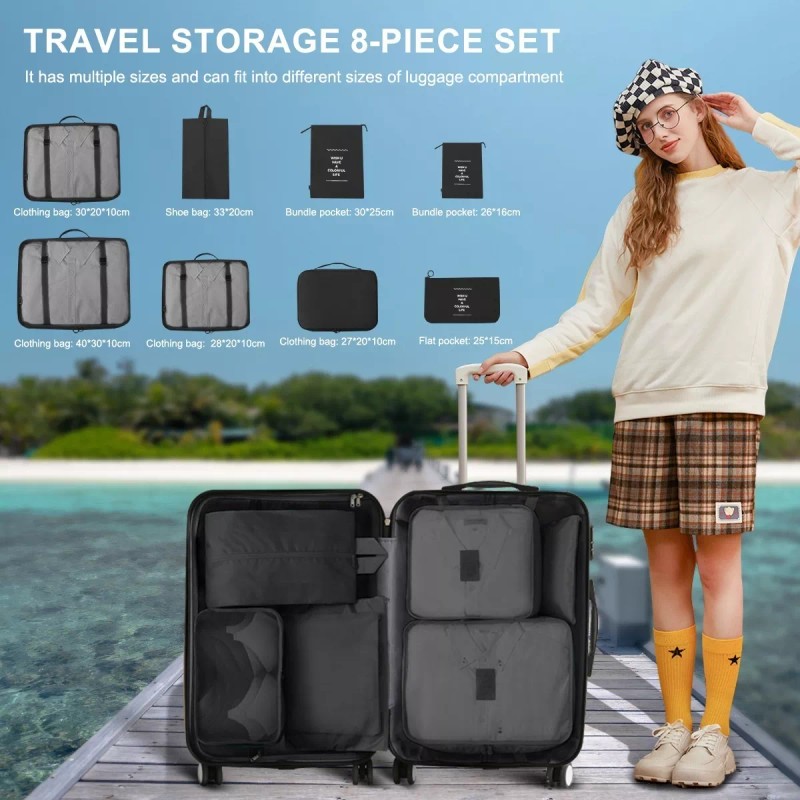 INX 8pcs Bolsas Organizadoras De Maletas Para Viaje Impermeable