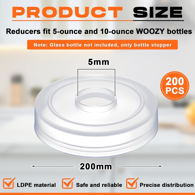Burbell 200 Pcs Dripper Insert Orifice Reducers Hot Sauce Bottles,