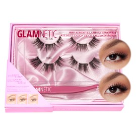 Glamnetic Self Adhesive Eyelashes | Wispy Ready | Professional At Home Eyelash Extension Kit | Salon-Quality Wispy Lash Clusters for Wispy Lashes