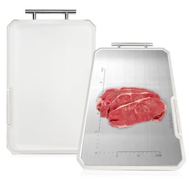 Cutting Board Double Sided, Zarkutz Stainless Steel Cutting Board for Kitchen, Food-Grade, Stainless Steel and Wheat Straw PP, Easy to Clean Large Cutting Board, Built in knife Sharpener and Stand