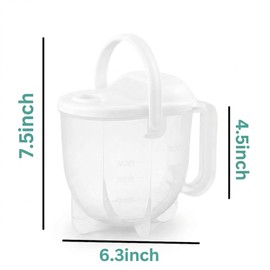 14oz Rice Washer Strainer Bowl with Handle - Plastic Grain & Vegetable Washing Bowl, Perfect for Rice Washing Bowl Needs and Rice Rinser Strainer Use with Beans, Pasta & Fruits