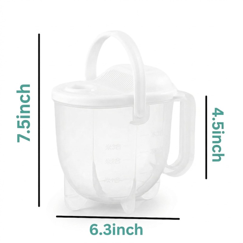 14oz Rice Washer Strainer Bowl with Handle - Plastic Grain