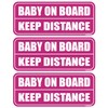 GEEKBEAR Baby on Board Car Magnet (3 Pack) - Rectangular