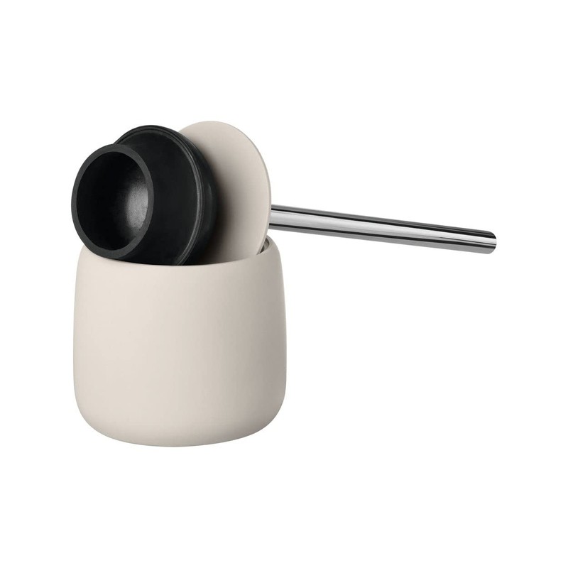 Blomus SONO Plunger with Decorative Holder - Moonbeam (Beige)