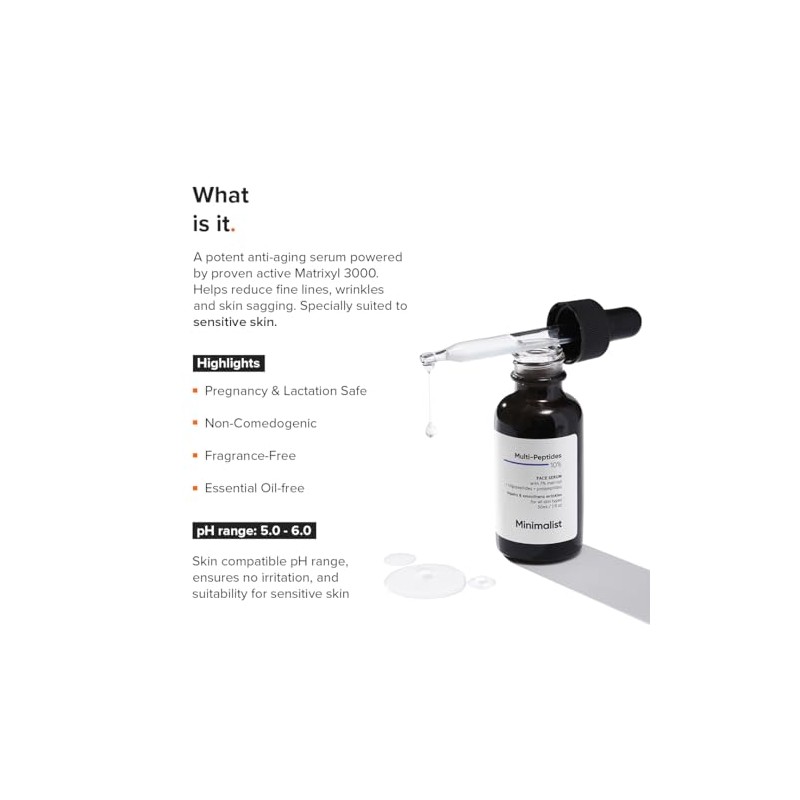 Minimalist Multi Peptide Night Face Serum for Ageless Younger Skin,