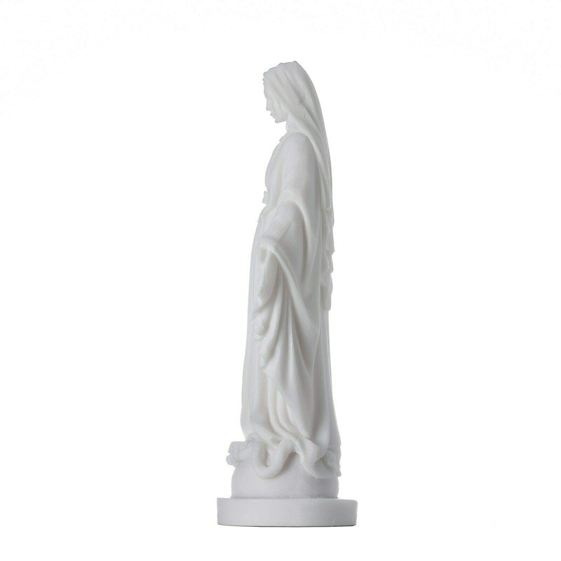 BeautifulGreekStatues Virgin Mary Statue Alabaster 6.8"