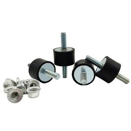 M8x23mm Rubber Studs Shock Absorber Anti-Vibration Isolator Mounts, 30x20mm Rubber Cylindrical Vibration Isolation Mount for Air Compressors Garage Motor Diesel Engines 4 PCS with 8PCS LockNuts