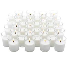 Royal Imports Unscented Clear Glass Votive Candles, Long 12 Hour Burn Time, for Home, Spa, Wedding, Birthday, Holiday, Restaurant, Party, Birthday, 36 Pack