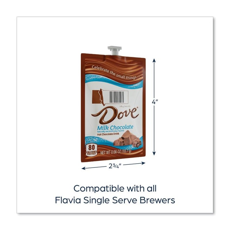 Dove Hot Chocolate Freshpack Milk Chocolate 0.66 oz Pouch 72/Carton