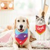 Persoshow 2Pcs Spring Dog Bandanas Girl, Reversible Heart & Rainbow