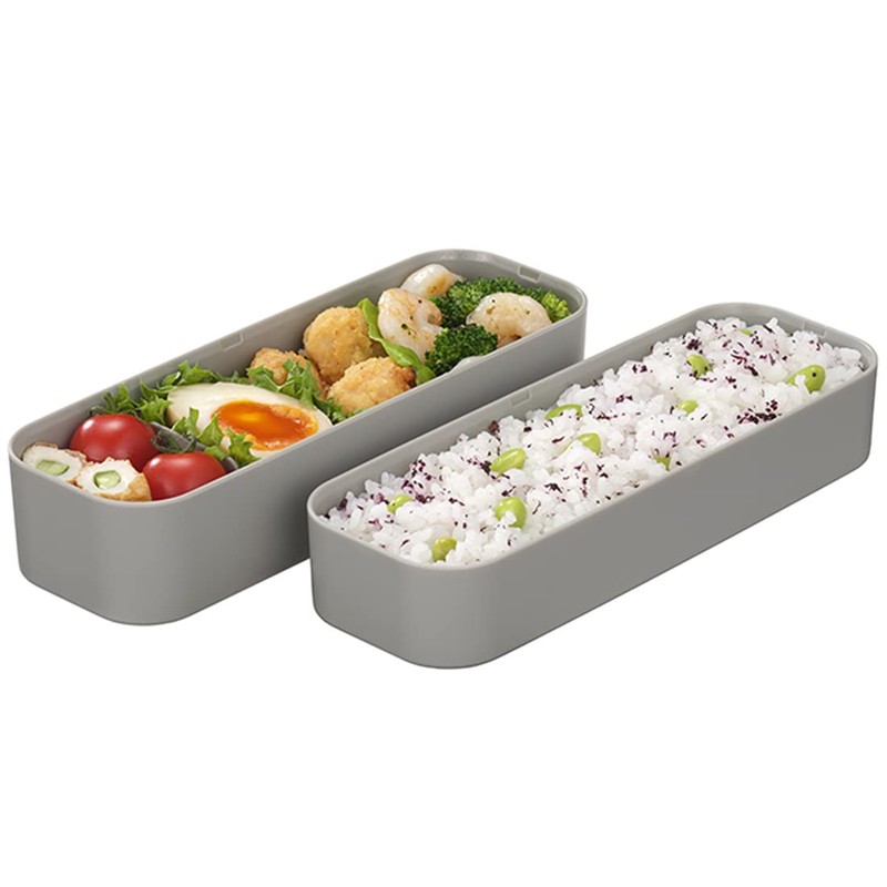 Iwasaki Industries B-1484 GN Lunch Box, 3-Way Slim, Easy Care,