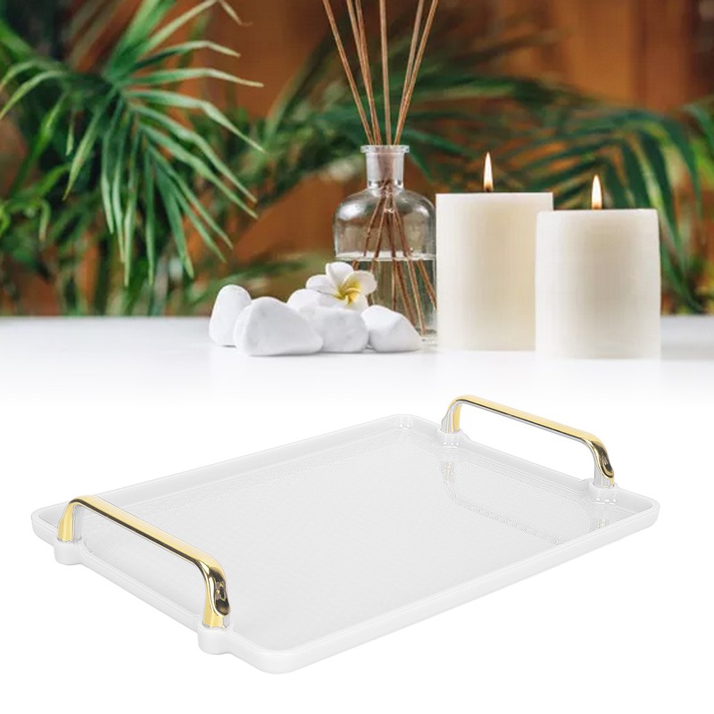 Decorative Tray Elegant Exquisite Texture Ergonomic Serving Tray with Handles