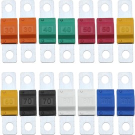 Midi Screw Fuse High Current Fuse 30A-80A, 100A Amp up to 32V DC, 32V Car Fuse Bolt-on Fuse for Marine Energy System Electric Hybrid Vehicle Car Radio DC Motor Pack of 14