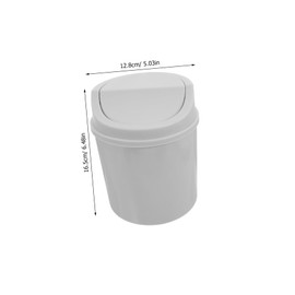 ULTECHNOVO Small Trash Can with Rotating Lid: Tiny Wastebasket for Desk 2l Capacity Modern Waste Bin Vanity Tabletop Trashcan for Home and Office