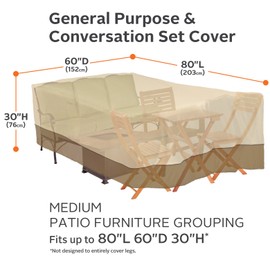 Classic Accessories Veranda Water-Resistant 80 Inch General Purpose Patio Furniture Cover