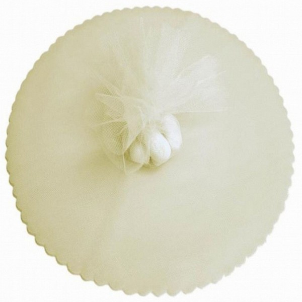 9" Tulle Wedding Favor wrapping, decoration, gift wrapping Circle - Ivory/25pk