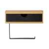 WENKO Bambusa Toilet Roll Holder with Practical Shelf Made of