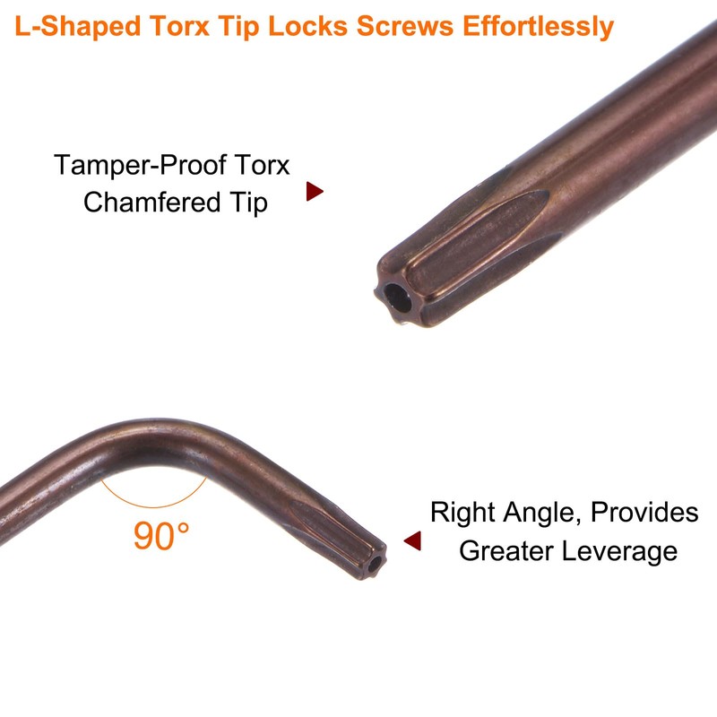 HARFINGTON 2pcs T10 Tamper Proof Torx Wrench Star Keys 76.5mm
