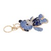 Bear Keychain Electroplate Long Bright Rhinestones Bear Keychain with Hook