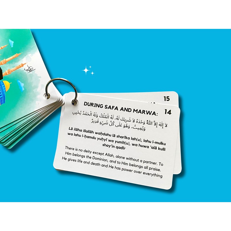 Umrah Dua Cards, Step by Step Guide Umrah Duas, Umrah