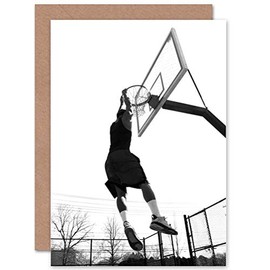 Wee Blue Coo Basketball Hoop Slam Dunk Sport Birthday Sealed Greeting Card Plus Envelope Blank inside
