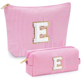 Juego de 2 piezas Neceser Mujer para el Maquillaje - Alfabeto de la Cosmetiquera Para Maquillaje, Tela Duradera Estuche de Maquillaje, Ideal Festival 