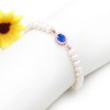Uloveido Pulsera de perlas de agua dulce de plata 925,