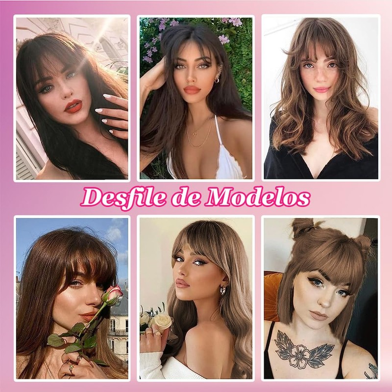 2 Piezas de Clip Flequillo para Las Mujeres, Flequillos Postizos,
