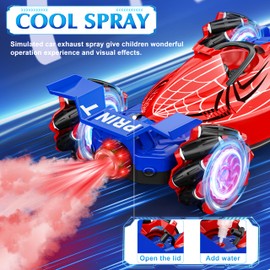 Spider Remote Control Car for Boys, F1 Gesture Sensing RC Stunt Car with Light, Music & Spray, 360° Rotation RC Drift Car Toys, Rechargeable Fast RC Car, 4 5 6 7 8-12 Year Old Boy Birthday Gift