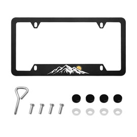 Matte License Plate Frames Mountain Style Aluminum Alloy License Plate Cover Holder License Plates Universal Car Accessories for Front and Rear Car Tags