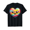 Cute Heart With Eyes Colorful Design For Kids T-Shirt