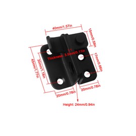 Flip Gate Latch, Stainless Steel Slide Bolt Latch Internal Door Flip Latch for Barn Cabinet Bathroom Garden Shed Garage, Left Open - Black - 62 x 50mm