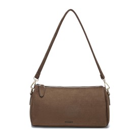 JOLLQUE Crossbody Bag for Women, Luxury Small Barrel Clutch, Suede Handbag Purse, Autumn Winter Shoulder Hobo Bags With Zipper(Coffee Suede)