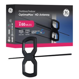 GE UltraPro OptimaMax Outdoor HD Antenna, 60 Mile Range, 4K/8K Ultra HD, NEXTGEN TV Ready, Weatherproof, Attic or Outdoor Mount, Free Local Channels, 81839